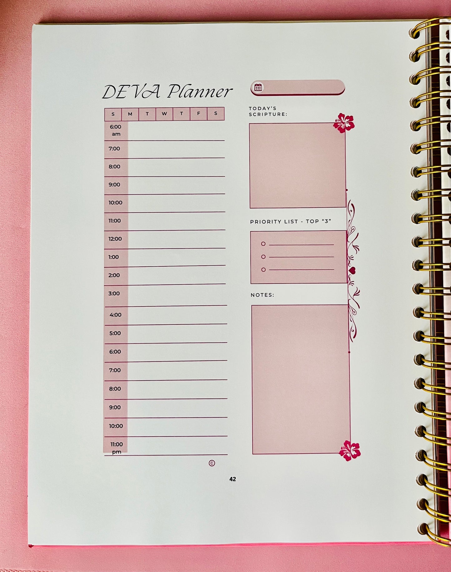 Devotional DEVA Signature Planner - 7 Day Devotional Prayer Challenge Bible Study Planner
